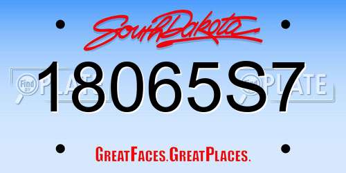 18065S7 South Dakota License Plate