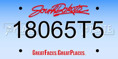 18065T5 South Dakota License Plate