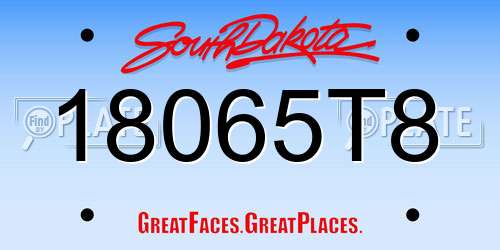 18065T8 South Dakota License Plate