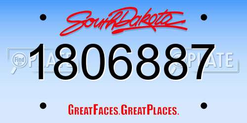 1806887 South Dakota License Plate