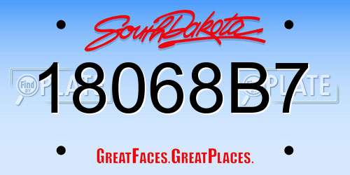 18068B7 South Dakota License Plate