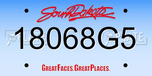 18068G5 South Dakota License Plate