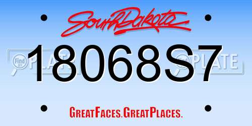 18068S7 South Dakota License Plate