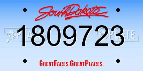 1809723 South Dakota License Plate