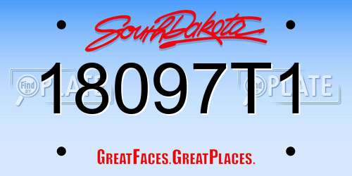 18097T1 South Dakota License Plate
