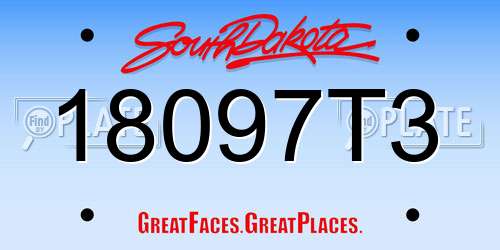18097T3 South Dakota License Plate