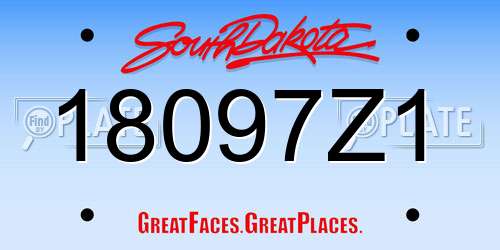 18097Z1 South Dakota License Plate