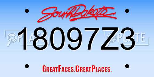 18097Z3 South Dakota License Plate