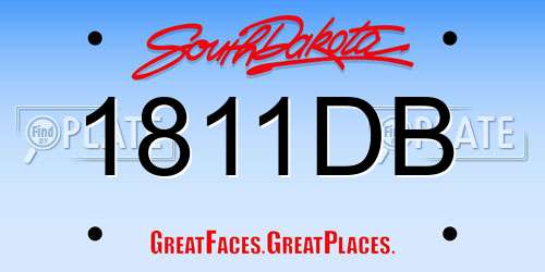 1811DB South Dakota License Plate