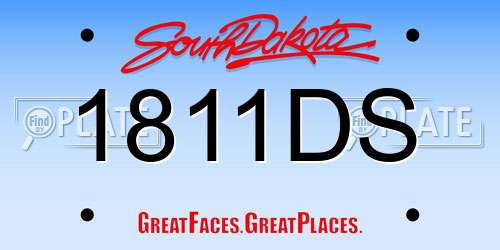1811DS South Dakota License Plate