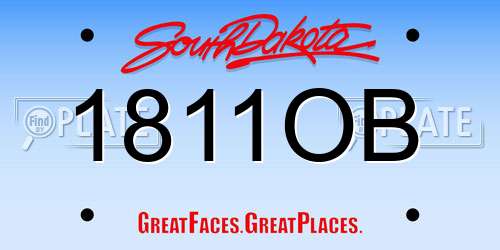 1811OB South Dakota License Plate