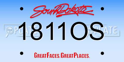 1811OS South Dakota License Plate