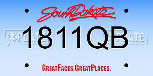1811QB South Dakota License Plate