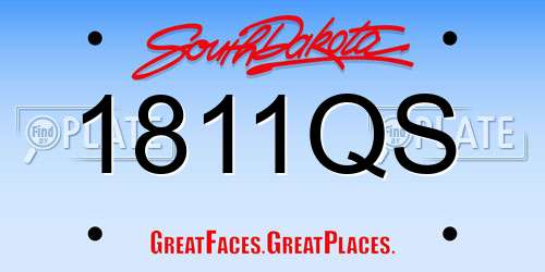 1811QS South Dakota License Plate
