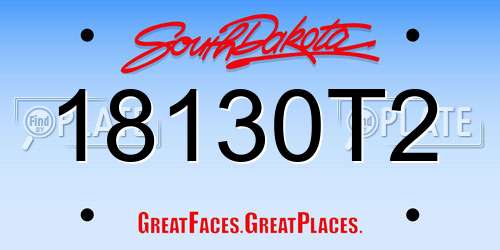 18130T2 South Dakota License Plate