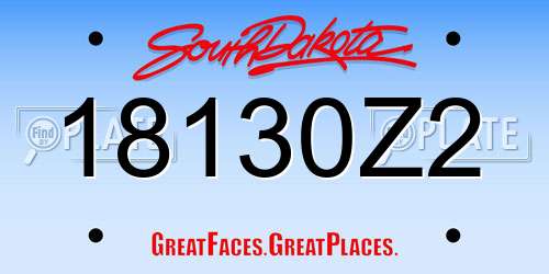 18130Z2 South Dakota License Plate