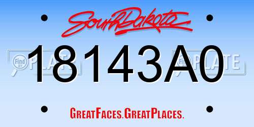 18143A0 South Dakota License Plate
