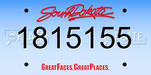 1815155 South Dakota License Plate