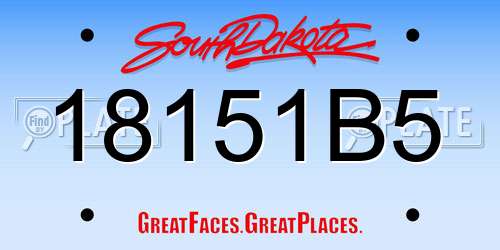 18151B5 South Dakota License Plate
