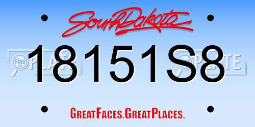 18151S8 South Dakota License Plate
