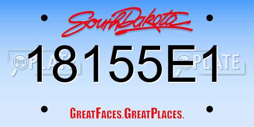 18155E1 South Dakota License Plate