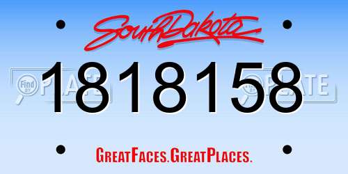 1818158 South Dakota License Plate