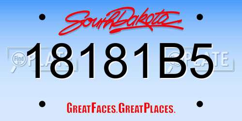 18181B5 South Dakota License Plate