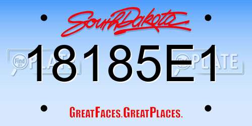 18185E1 South Dakota License Plate