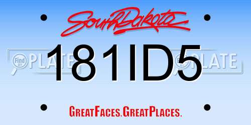 181ID5 South Dakota License Plate