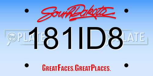 181ID8 South Dakota License Plate