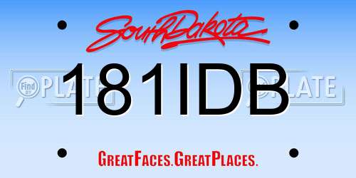 181IDB South Dakota License Plate