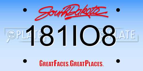 181IO8 South Dakota License Plate