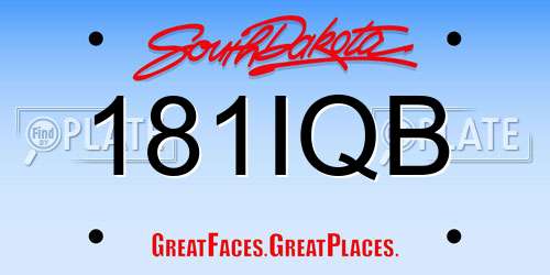 181IQB South Dakota License Plate