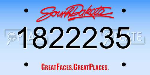 1822235 South Dakota License Plate