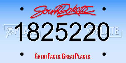 1825220 South Dakota License Plate