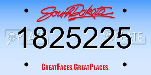 1825225 South Dakota License Plate