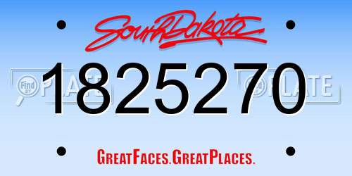 1825270 South Dakota License Plate
