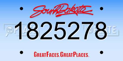 1825278 South Dakota License Plate