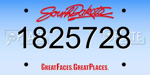 1825728 South Dakota License Plate
