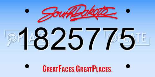 1825775 South Dakota License Plate