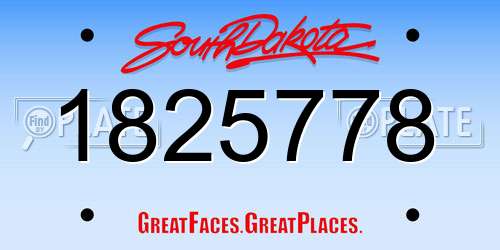 1825778 South Dakota License Plate