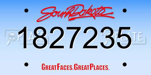 1827235 South Dakota License Plate