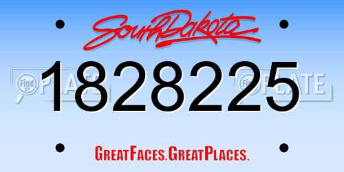 1828225 South Dakota License Plate