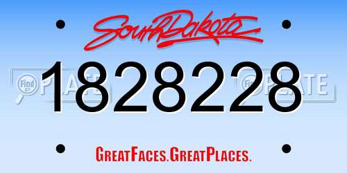 1828228 South Dakota License Plate
