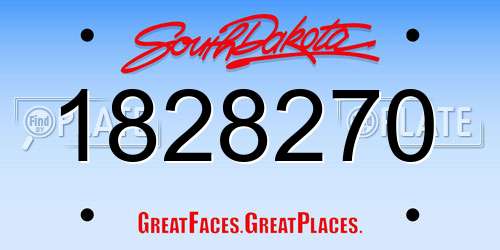1828270 South Dakota License Plate