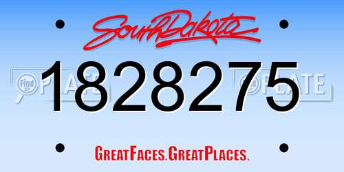 1828275 South Dakota License Plate