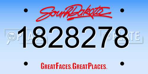 1828278 South Dakota License Plate