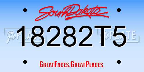 18282T5 South Dakota License Plate