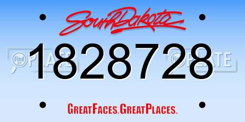 1828728 South Dakota License Plate