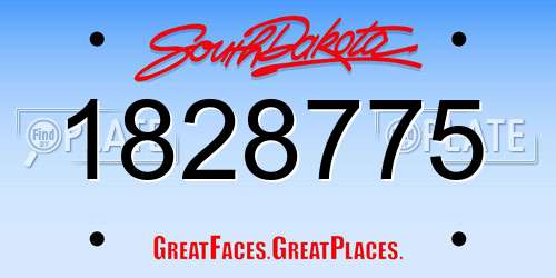 1828775 South Dakota License Plate